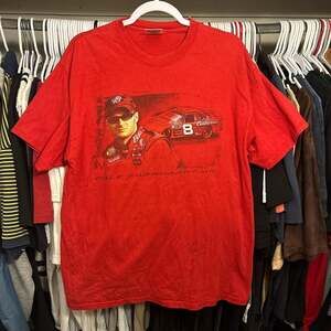 Vintage Dale Earnhardt Jr. #8 Budweiser NASCAR Racing T-Shirt Red - Large